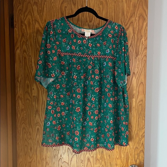 Flying Tomato Tops - Flying Tomato NWOT Teal Floral Top size 2X